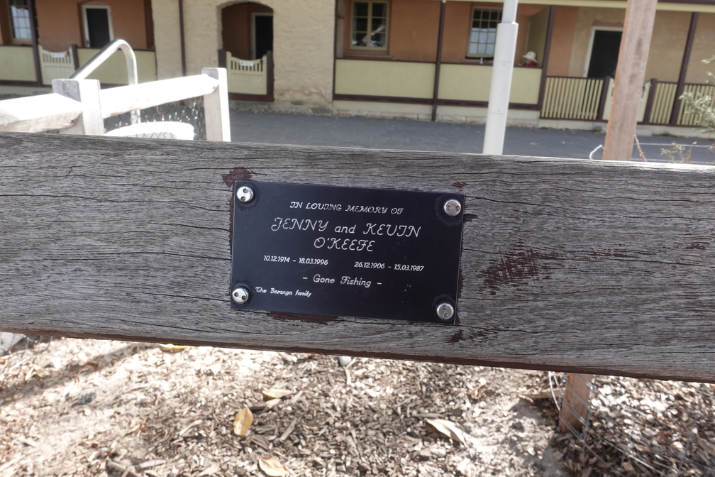 Bench plaque for Jenny and Kevin O'Keefe